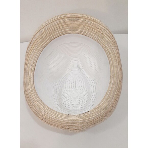 Sun N Sand Headwear Women's Fedora Hat White with Gold Summer Beach One Size - Picture 8 of 9